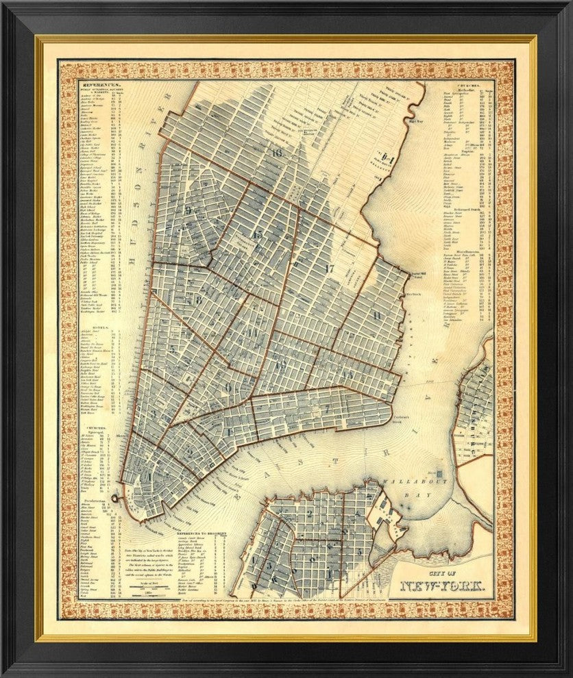 "City of New York, 1846"  by Samuel Augustus Mitchell, 29x34"