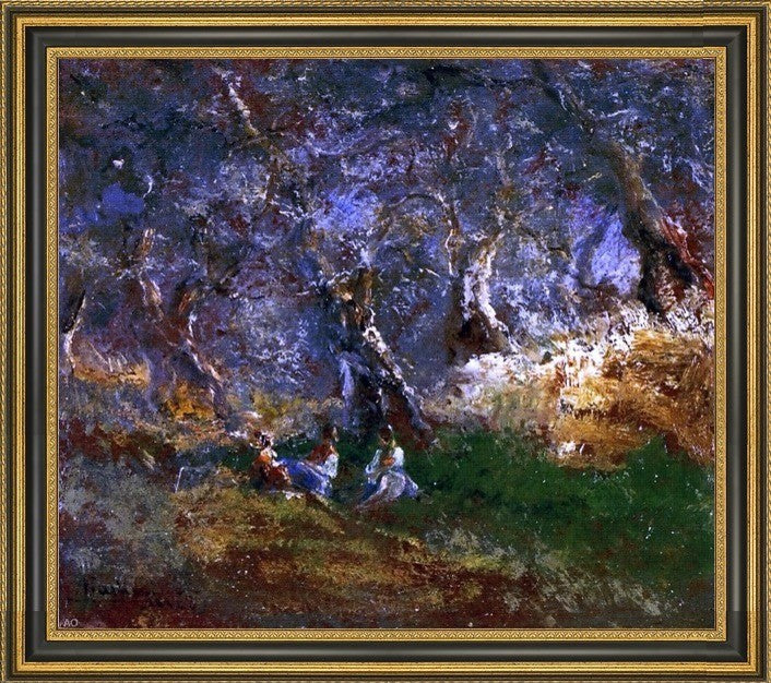 Pompeo Mariani Olive Trees in Bordigera - 16" x 20" Framed Premium Canvas Print