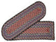 Burgundy/Blue/Gray Rectangle Stair Tread, 27"x8.25"