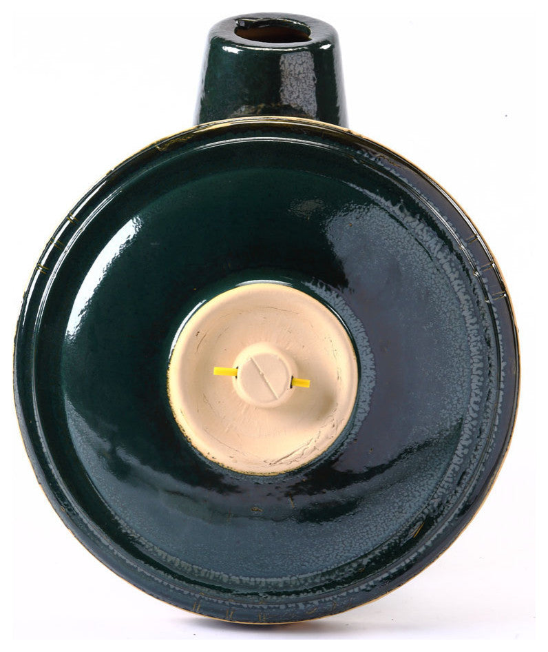 Zanesville Green Glazed Bird Bath