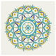"Lakai Circle V Blue and Yellow" Digital Paper Print by Kathrine Lovell, 38"x38"
