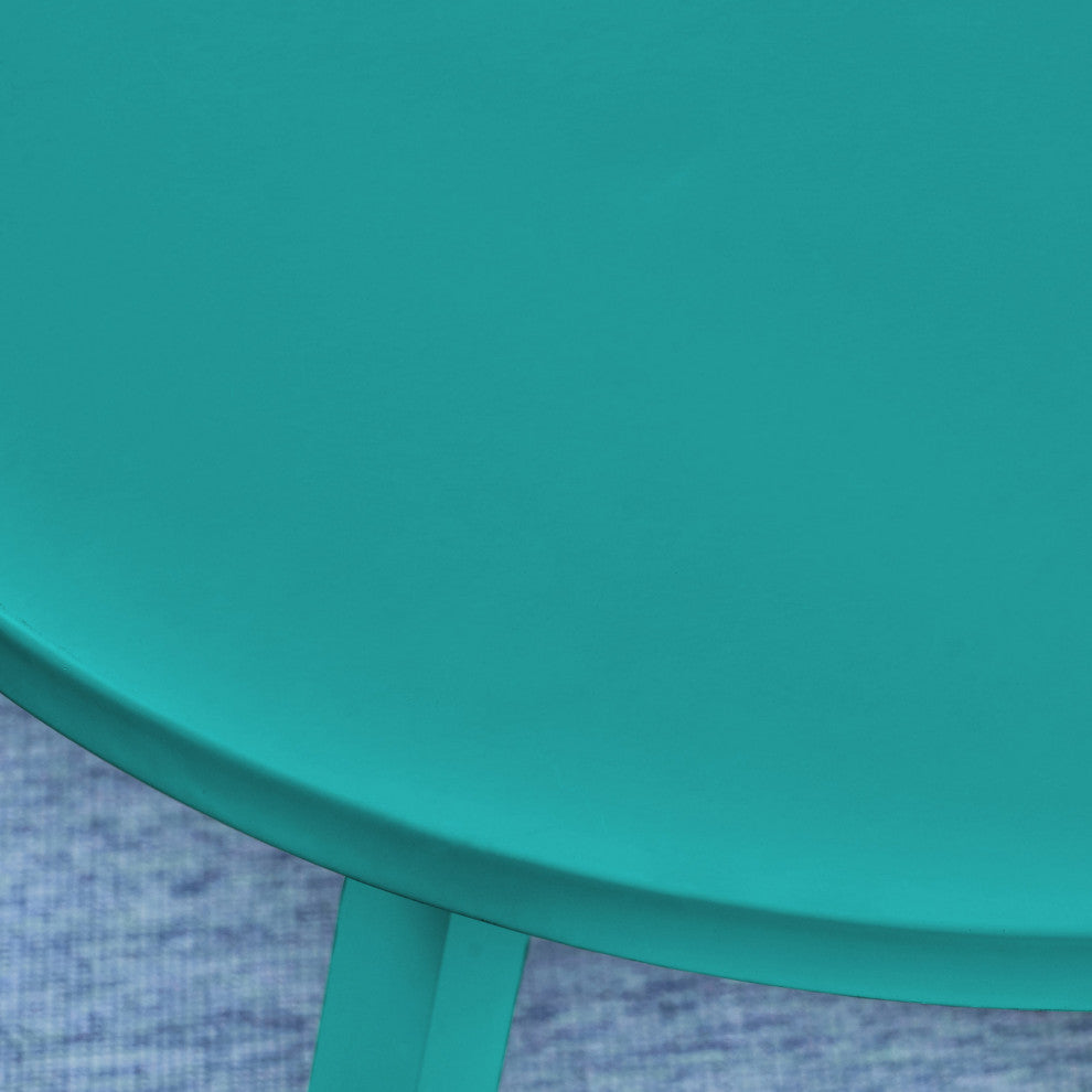 GDF Studio Kelly Outdoor Bistro Set, Matte Teal