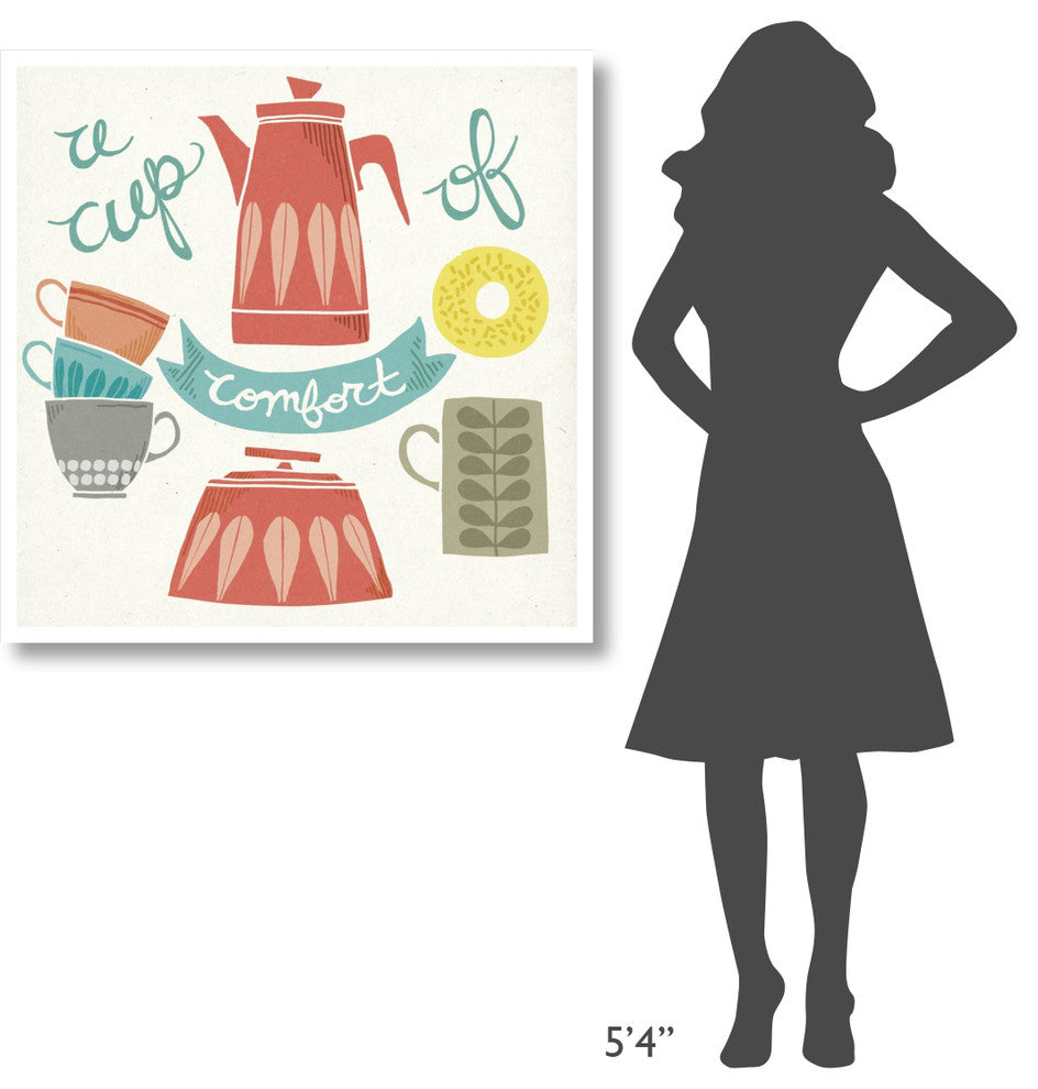 "A Cup of Comfort" Digital Paper Print by Mary Urban, 38"x38"