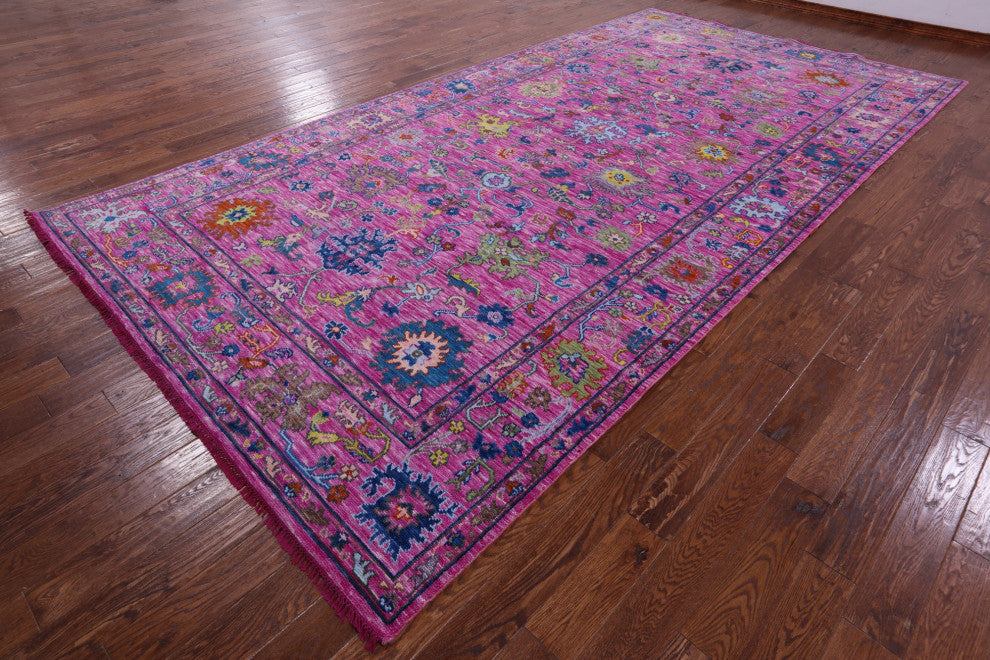 Turkish Oushak Handmade Wool Rug 8' 0" X 15' 8" - Q13635