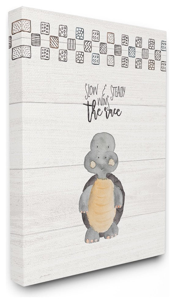 Stupell Ind. Slow And Steady Wins Turtle Canvas Art, 24x30