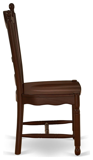 5Pc Square 36" Dinner Table And Four Wood Seat Kitchen Chairs