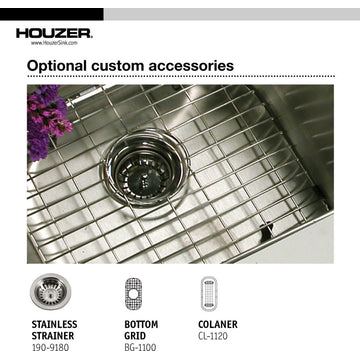 Houzer CS-1105-1 Club Series Undermount Stainless Steel Compact Bar/Prep Sink