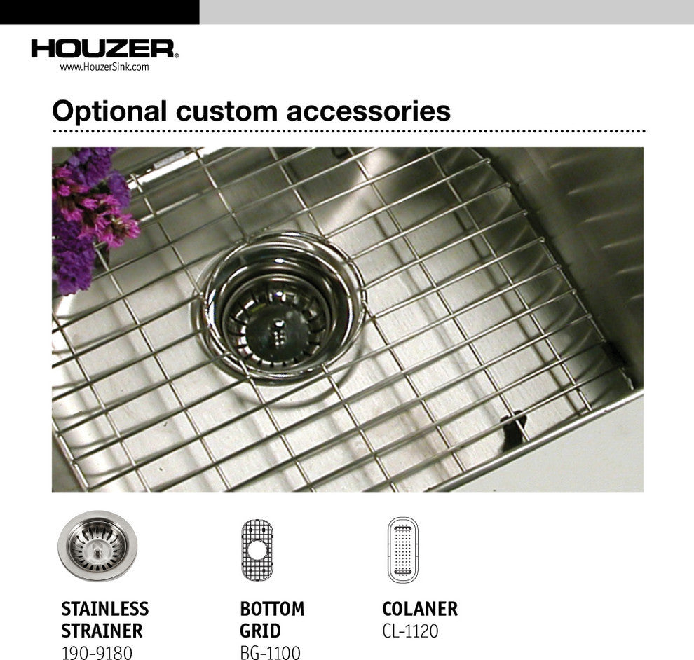 Houzer CS-1105-1 Club Series Undermount Stainless Steel Compact Bar/Prep Sink
