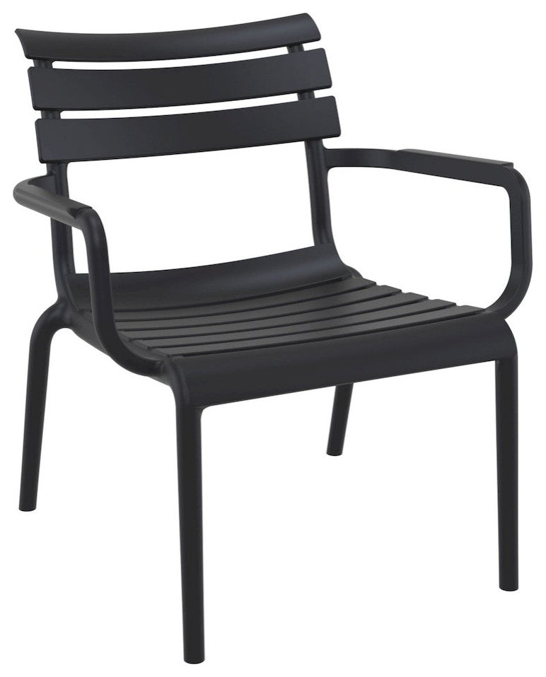 Paris Outdoor Club Lounge Chair Black