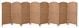 3 ft. Short Diamond Weave Fiber Room Divider Natural 8 Panel