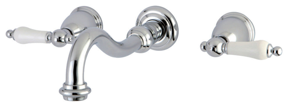 Kingston Brass 2-Handle Wall Mount Bathroom Faucet, Polished Chrome