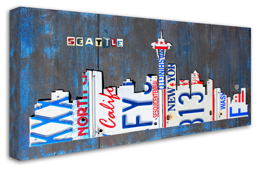 "Seattle Skyline License Plate" Canvas Art by Design Turnpike