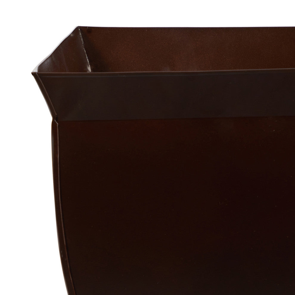Nearly Natural 0814-MD-S1-BZ 11.75 Fluted Metal Square Planter