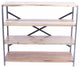 The Urban Port Industrial Design 4 Shelves Wood and Iron Bookshelf
