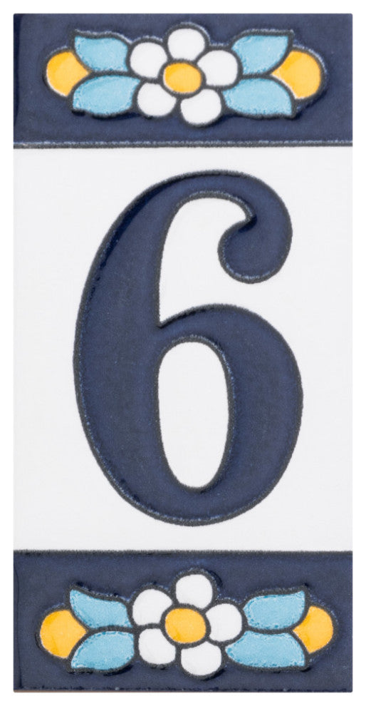 Sevillano Flora Letters 2-1/8 in. x 4-3/8 in. Ceramic Wall Tile, 6