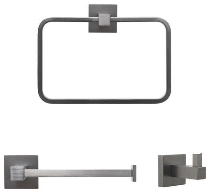 Italia Catania Series 3 Piece Bathroom Accessory Set in Gunmetal Finish