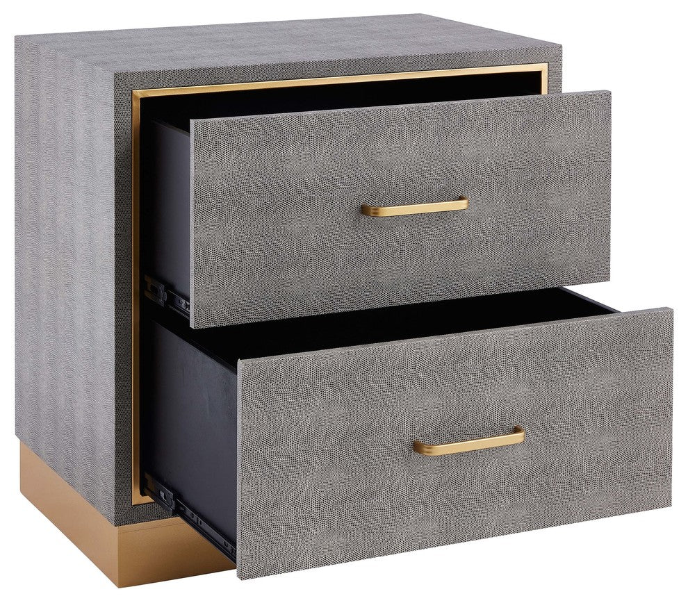 Edinburgh 2-Drawer Faux Shagreen End Table
