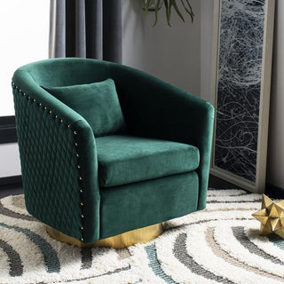 Giada Quilted Swivel Tub Chair Emerald