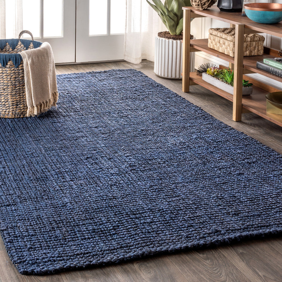 Pata Hand Woven Area Rug, Navy, 3 X 5