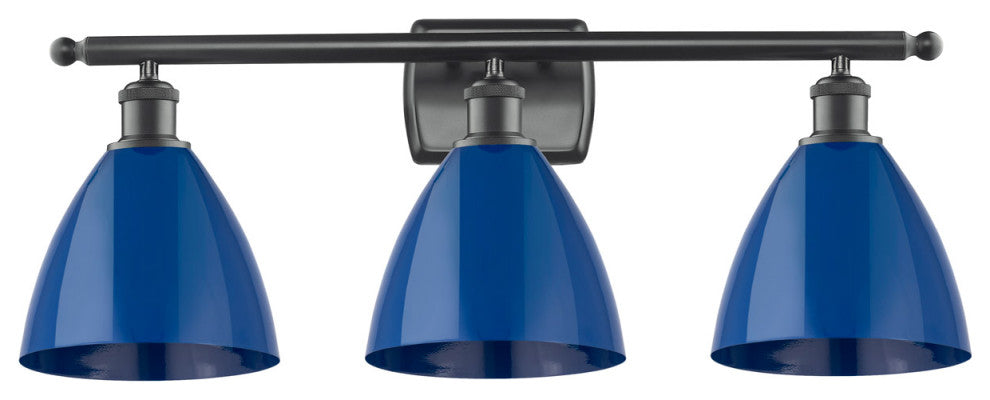 Innovations 516-3W-BK-MBD-75-BL 3 Light Bath Vanity Light, Matte Black