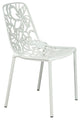 LeisureMod Devon Modern Outdoor Stackable Aluminum Dining Chair, White