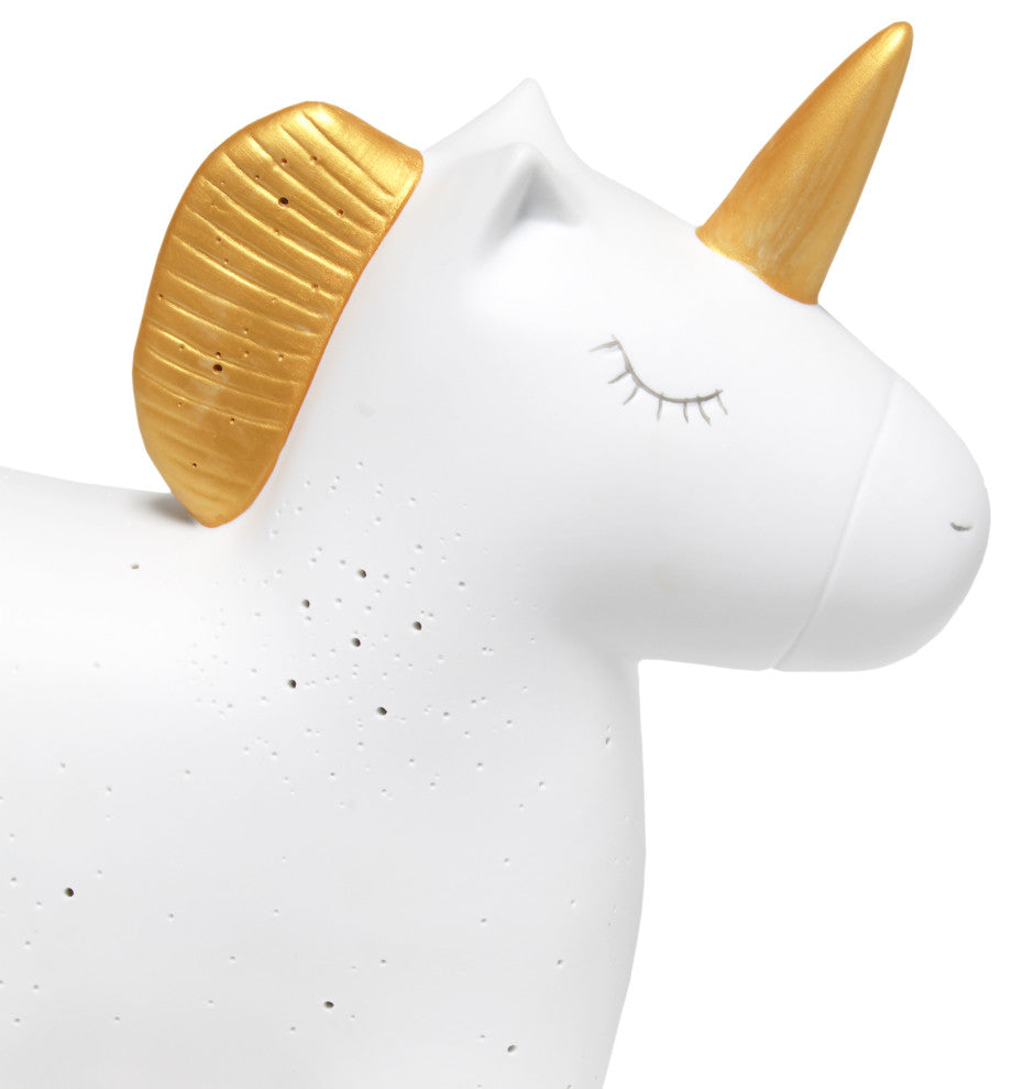 Simple Designs Porcelain Unicorn Shaped Table Lamp