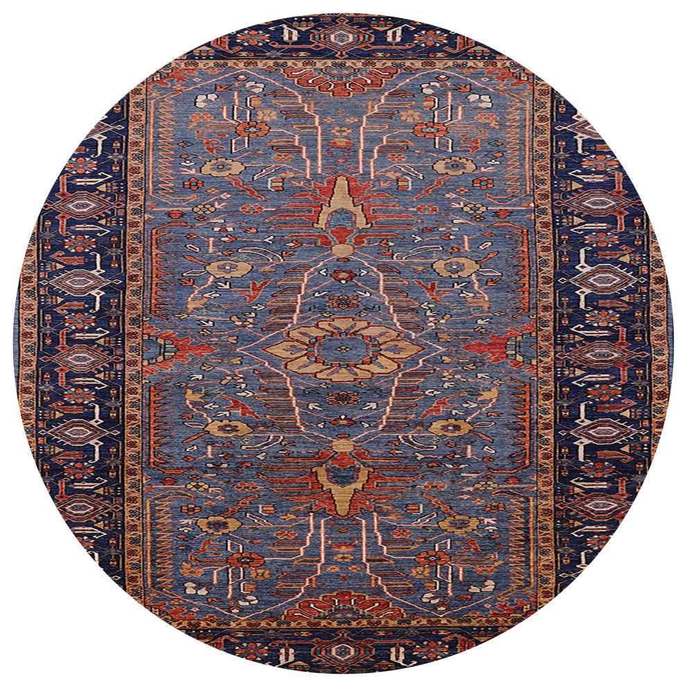 Ahgly Company Indoor Round Mid-Century Modern Area Rugs, 4' Round