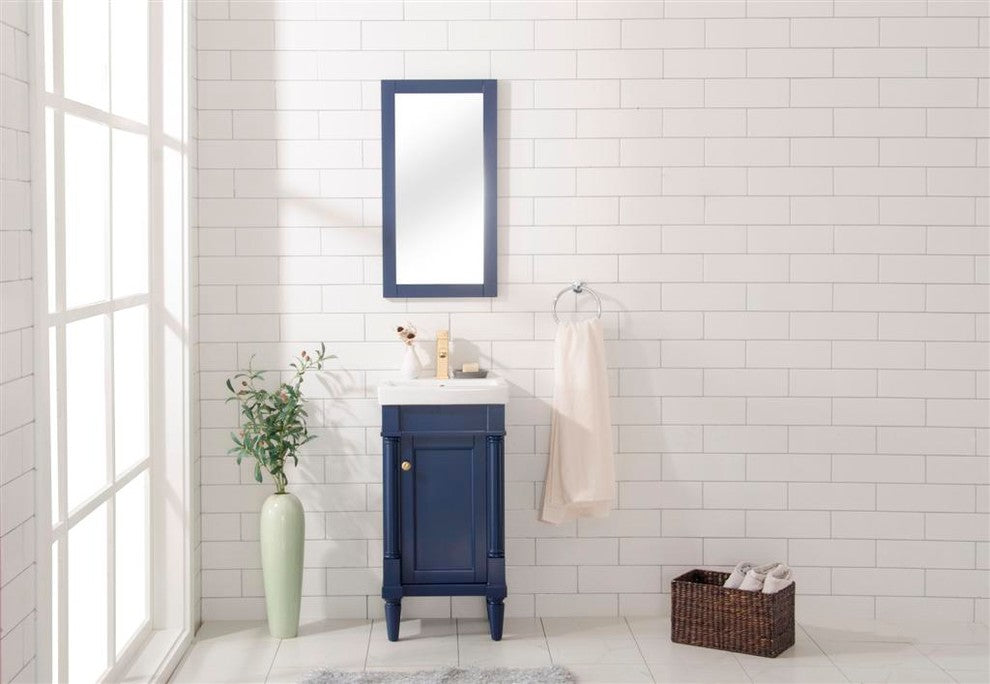 Legion Furniture Evarly Single-Sink Vanity, Blue, 18"