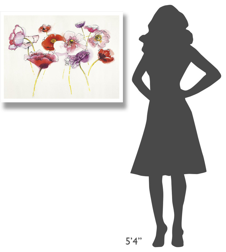 "Pink and Red Somniferums" Digital Paper Print by Shirley Novak, 34"x26"