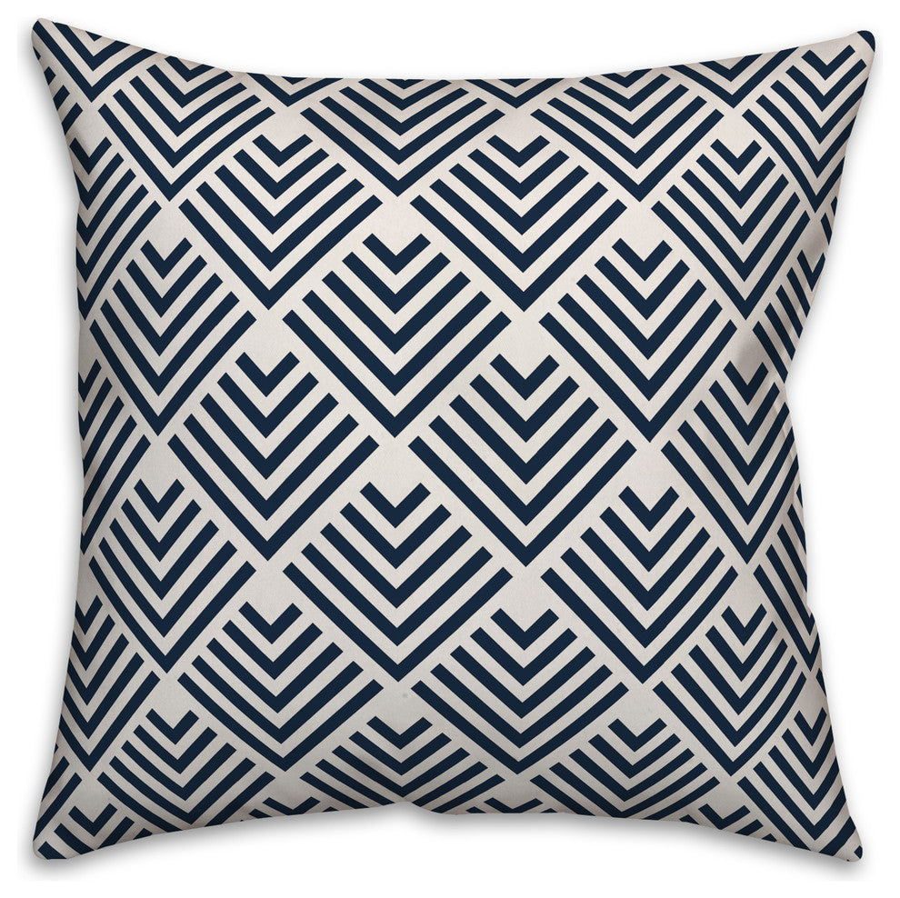 Navy Geometric Arrow 20x20 Throw Pillow Cover