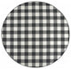 8??Round Black And Ivory Gingham Indoor Outdoor Area Rug