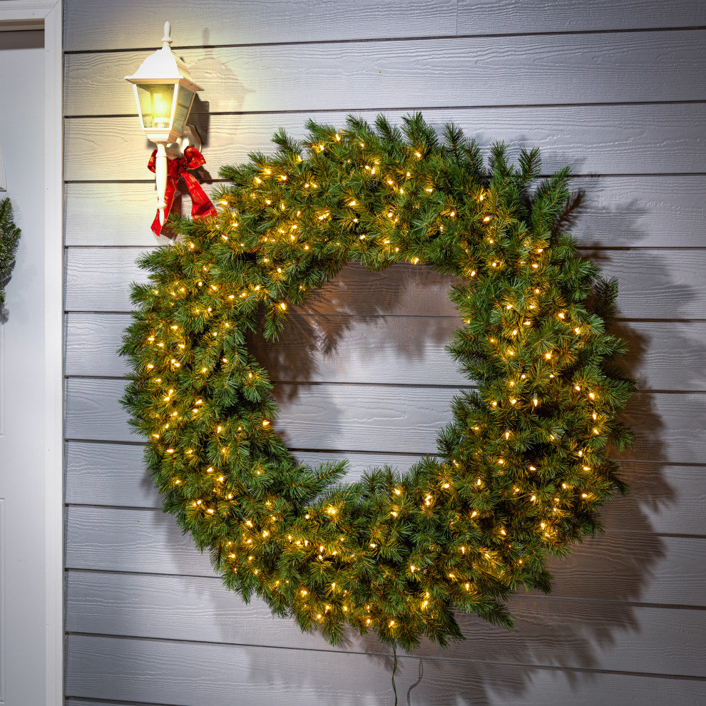 Aspen Spruce Wreath 48 in., 250 UL clear lights, 500 tips