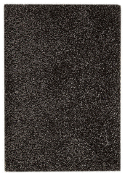 Hand Woven Black Shag Area Rug