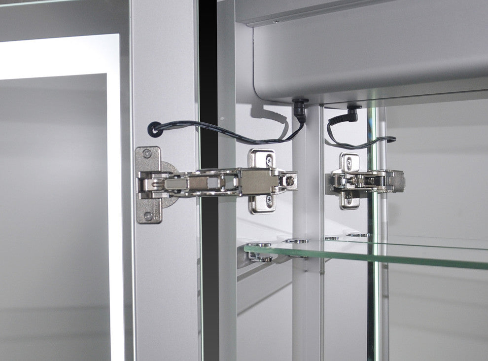 Double Door Recessed LED Medicine Cabinet, 40x26