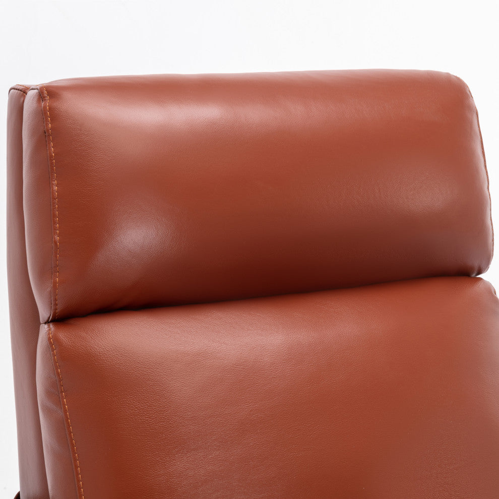 Reed Leather Push Back Recliner, Caramel