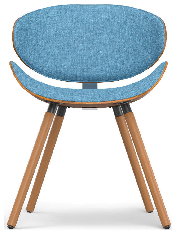 Marana Dining Chair in Blue Linen Look Fabric