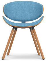 Marana Dining Chair in Blue Linen Look Fabric