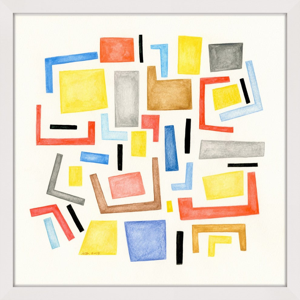 Marmont Hill, "Square Maze" by Nikki Galapon Framed Painting Print, 32x32