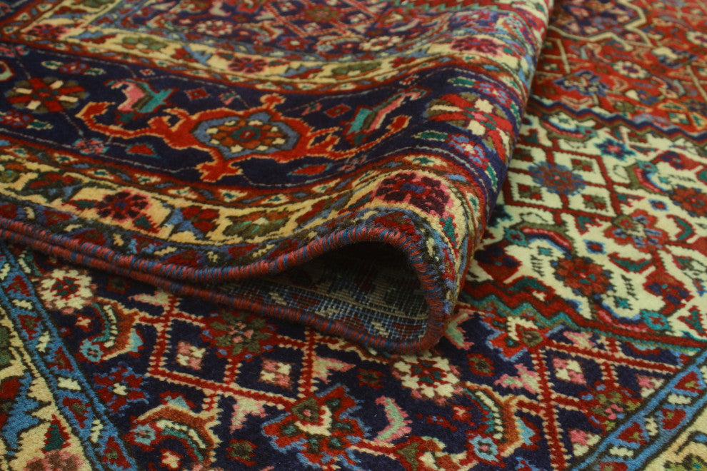 Fine Vintage Distressed Norbert Red/Navy Rug, 6'7x9'9
