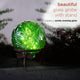 Alpine Green Glass Globe Decor With LED Light, 13" Tall