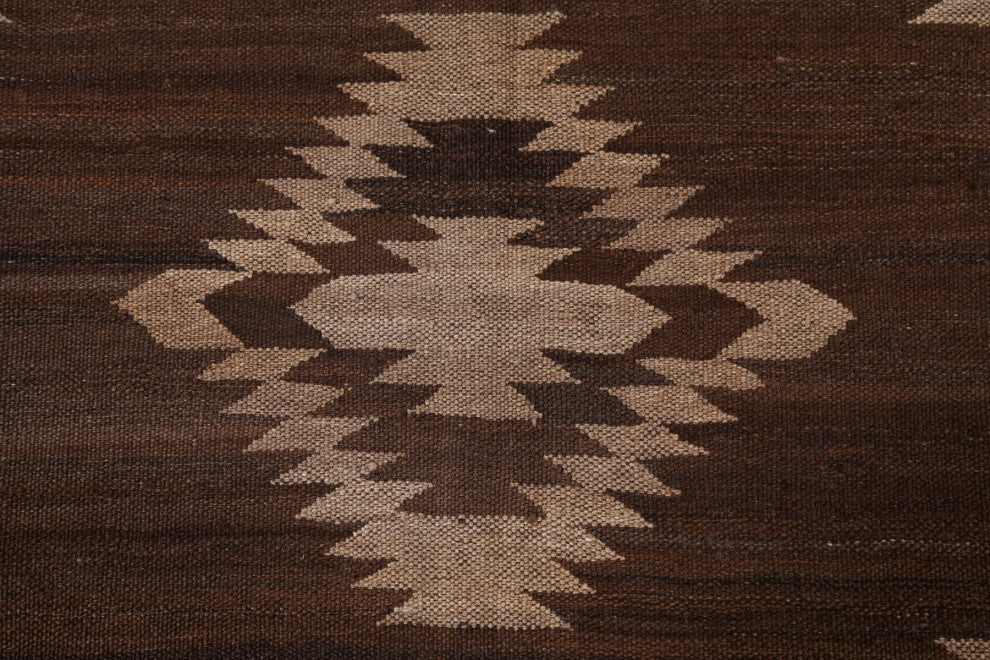 Natural Dye Geometric Kilim Oriental Area Rug Flat-weave Wool Carpet 5x7