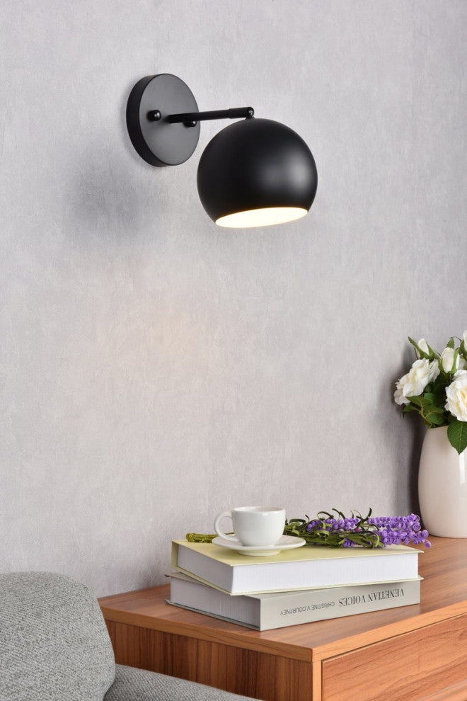 Oscar 1-Light Black Wall Sconce