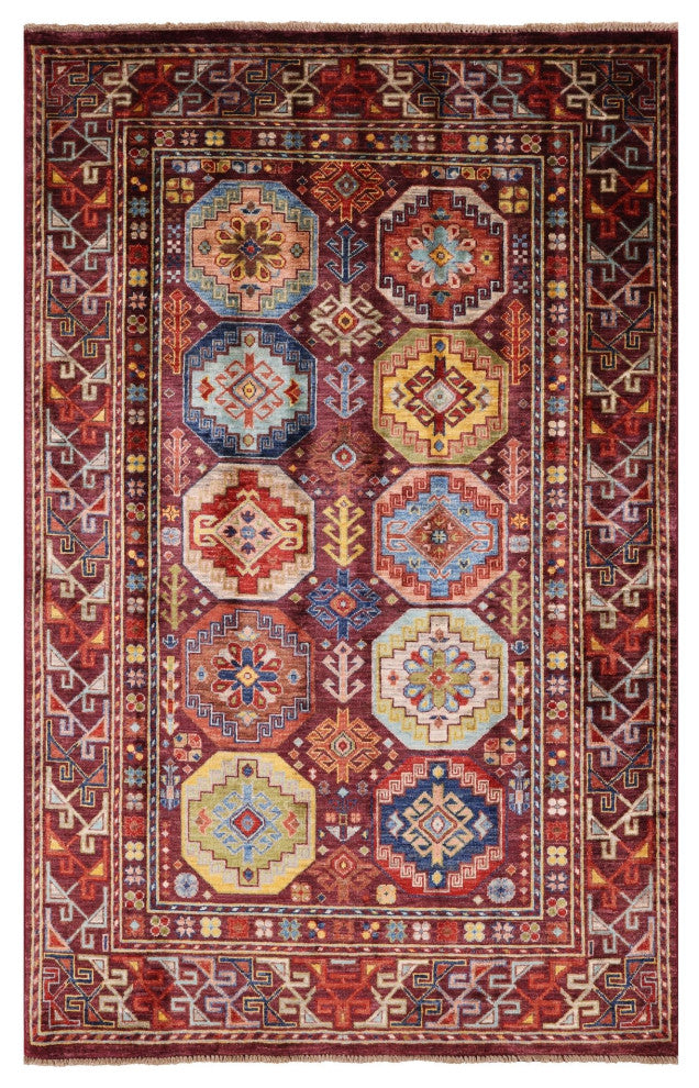 Hand Knotted Bokhara Wool Rug 4' 0" X 6' 4" - Q12157