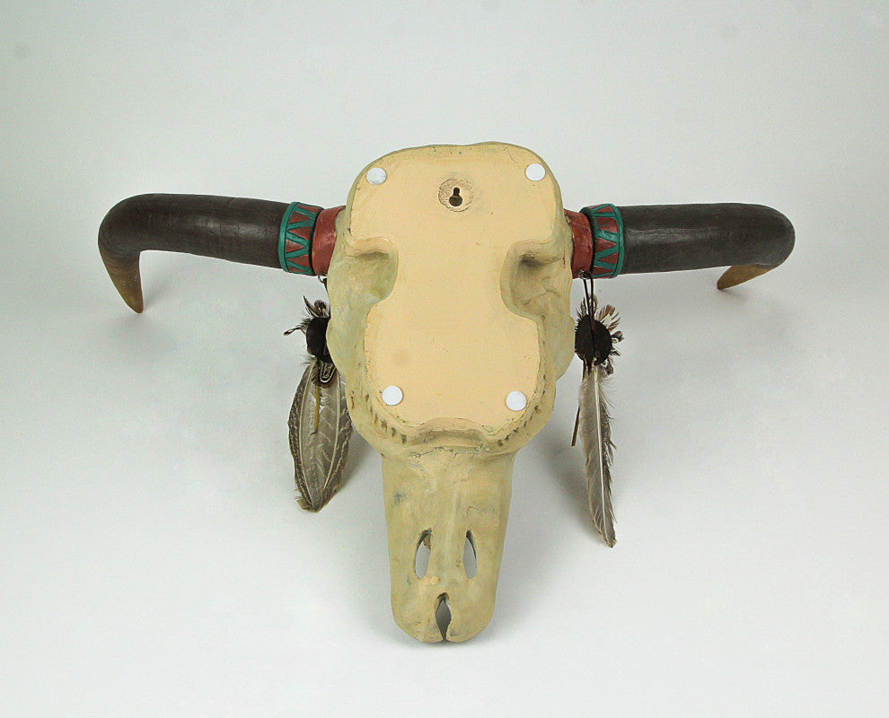 Native Spirit Southwestern Design Steer Skull Wall Hanging Hand Painted Accents