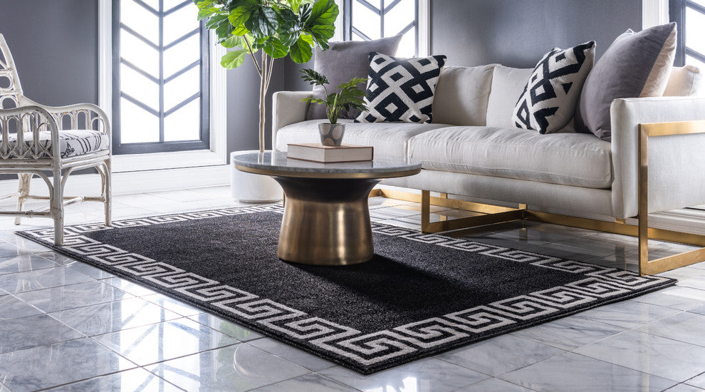 Unique Loom Charcoal Athens Modern 2' 0 x 3' 0 Area Rug
