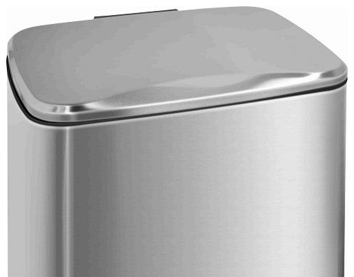8 Gal. Fingerprint Free Brushed Stainless Steel Rectangular Kitchen Trash Can