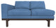 Cantor Left Arm Leather Sofa, Finish: Ebony, Leather: Indigo Mist