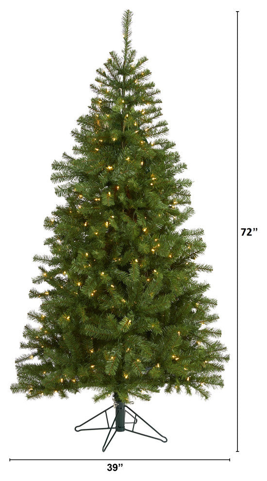 6' Springfield Artificial Christmas Tree With 300 Warm Clear Lights and 596 Tips