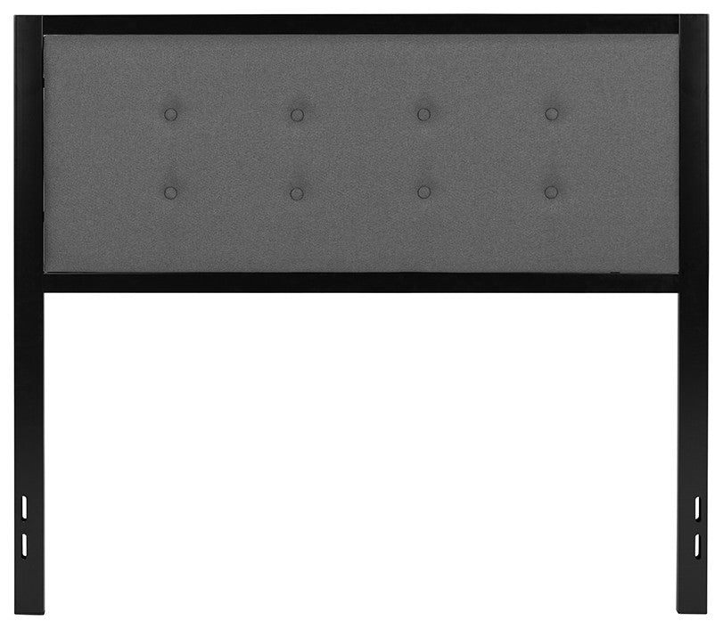 Bristol Metal Tufted Upholstered Headboard - Modern Headboard, Dark Gray, Full
