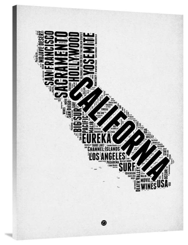 "California Word Cloud 2" Fine Art Print